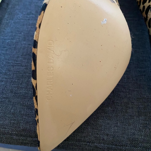 Charles David Leather Bonded Sole Leopard Print Pointed Toe Heels. Sz 10 - Picture 11 of 16